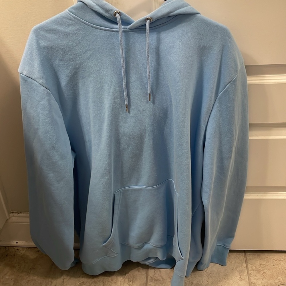 plain light blue hoodie